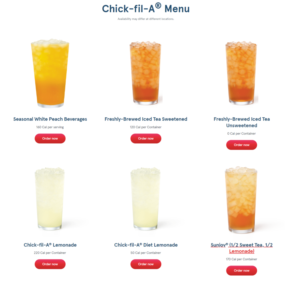 Chick Fil A Menu with Prices 2024 USA