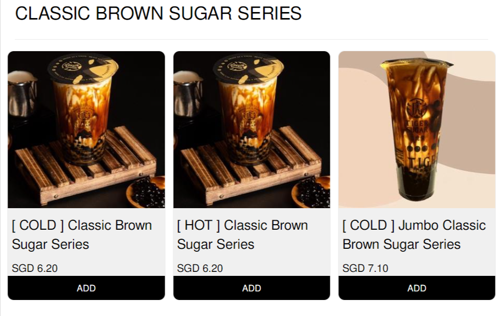 Brown Sugar Series Menu