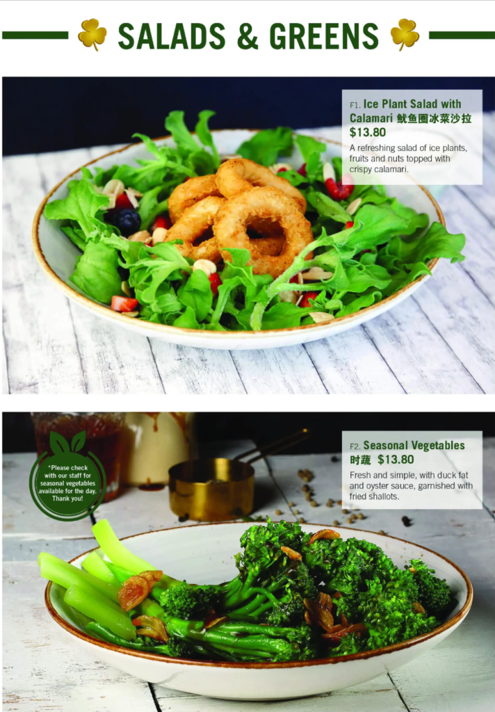 Salads & Greens Items 