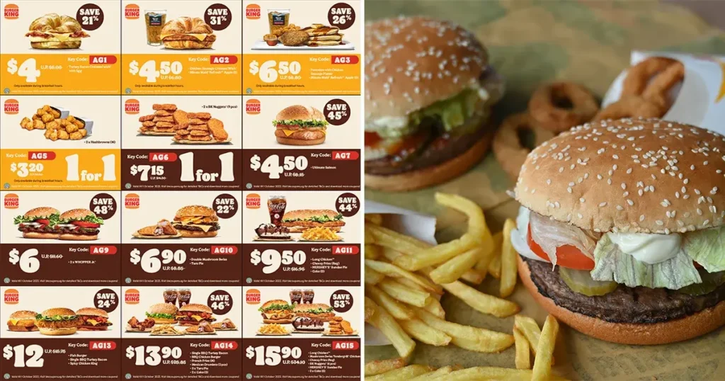 Burger King Menu Price List 