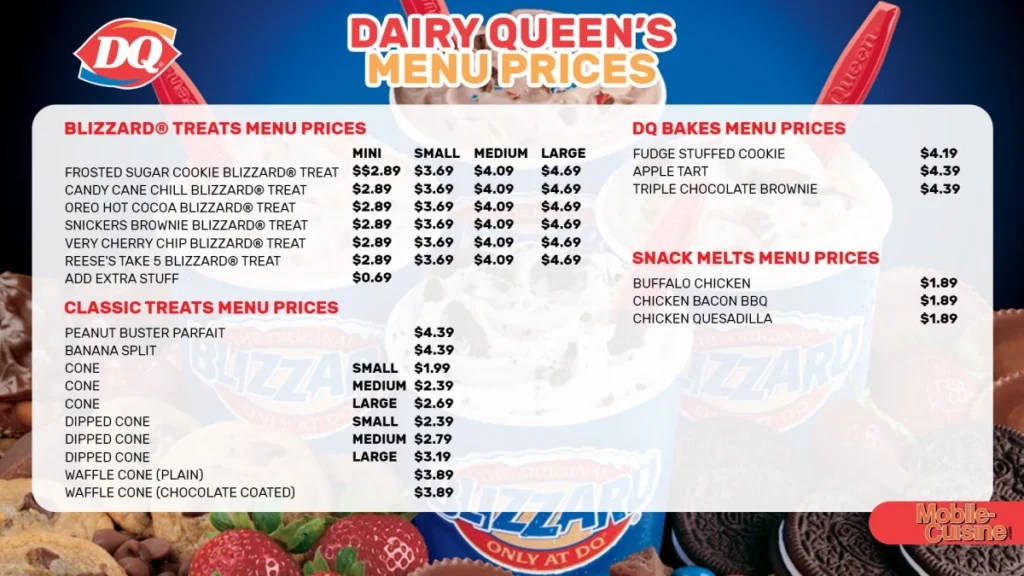 Dairy Queen Menu With Prices 