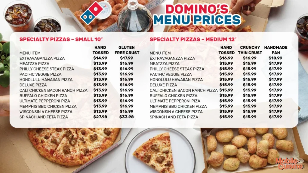 Domino’s Pizza Menu with Prices 