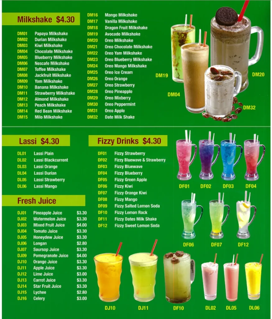 Milkshakes, Lassi, Fresh Juice Items